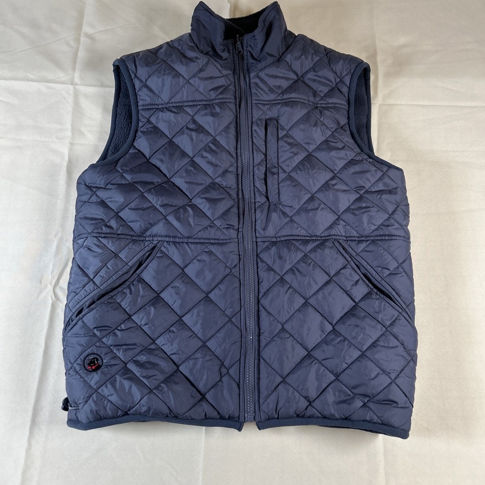 Southern Proper Reversible Quilted Fleece Vest Womens Size: Small, Blue-Gray